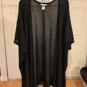 H&M Black Short Sleeve Loose Cardigan